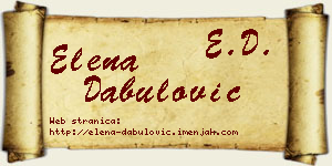 Elena Dabulović vizit kartica